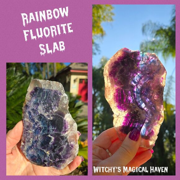 Rainbow Fluorite Crystal Natural Stone Slab - Picture 4 of 12